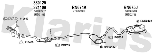 Klarius 321109 - Catalyst Type Approved Withpip  - Fits Renault Laguna 1.6i