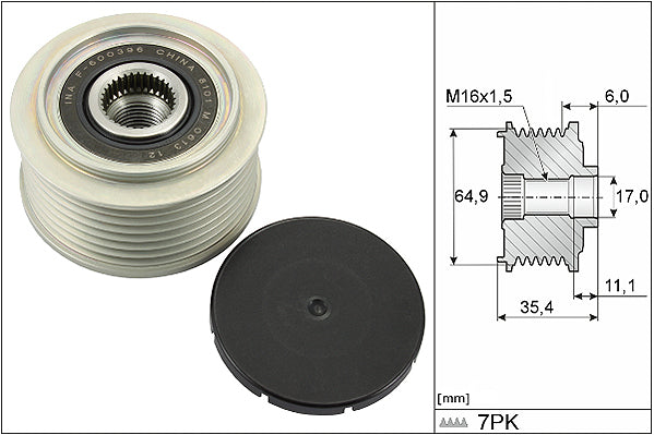 INA Alternator Freewheel Clutch Part No - 535029410