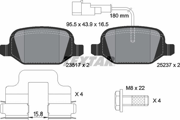 Textar Brake Pad Set - 2351705