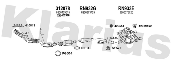 Klarius 312078 - Catalyst Type Approved  - Fits Renault Clio 2.0i