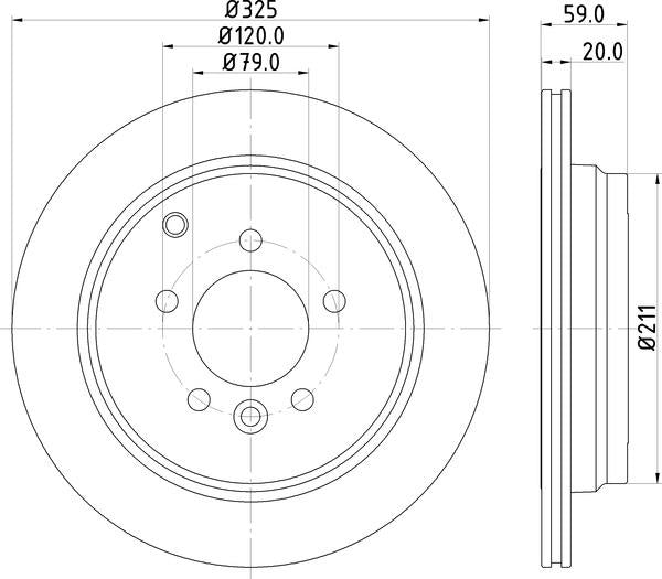 Mintex Brake Discs fits -Land Rover S258:5 MDC1852C (also fits other vehicles)