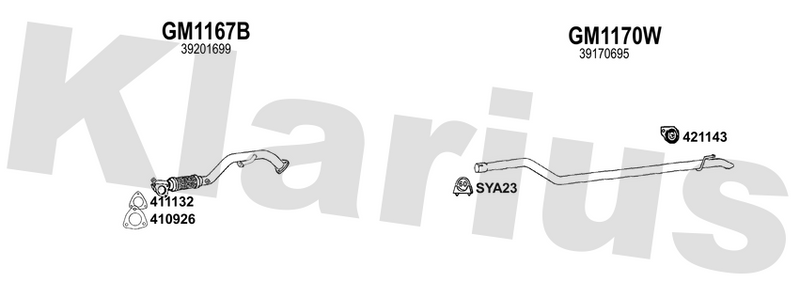 Klarius GM1167B - Front Pipe  - Fits Opel Astra K 1.6 CDTi