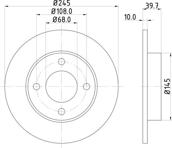 Mintex Brake Discs fits -Audi V242:4 MDC562 (also fits other vehicles)