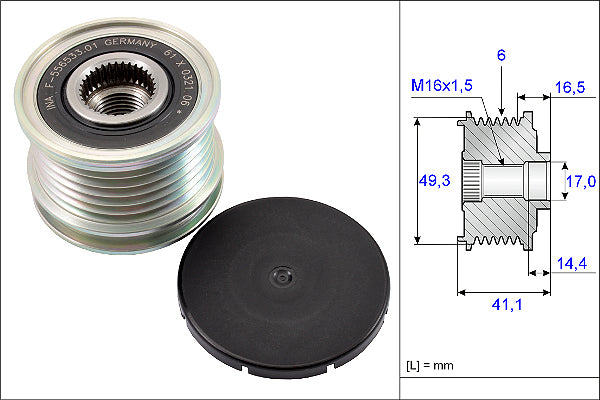 INA Alternator Freewheel Clutch - Part No - 535017810