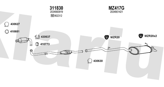 Klarius 311830 - Catalyst Type Approved  - Fits Mercedes C200 2.2CDi