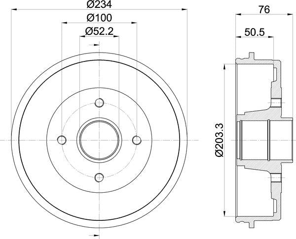 Mintex Brake Drum (Single) fits -Dacia Renault MBD044 (also fits other vehicles)