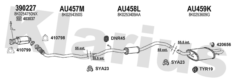 Klarius 390227 - Catalyst & Dpf Combined  - Fits Audi A4 2.0TDi