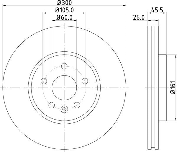 Mintex Brake Discs fits -Chevrolet Opel Vauxhall V282:5 MDC2394 (also fits other vehicles)