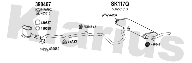 Klarius 390467 - Catalyst & Dpf Combined  - Fits Seat Altea 1.6 TDi