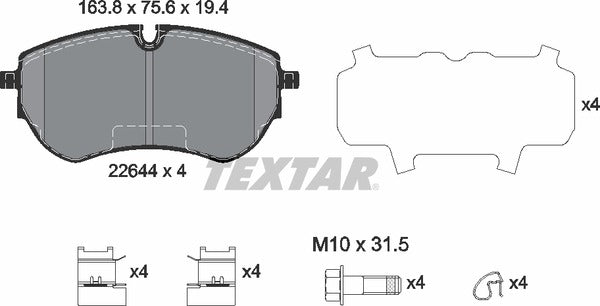 Textar Brake Pad Set - 2264401
