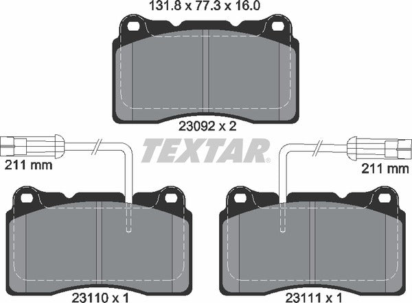 Textar Brake Pad Set - 2309201