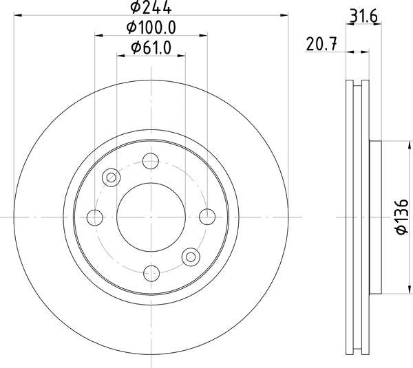 Mintex Brake Discs fits -Renault S298:5 MDC421 (also fits other vehicles)