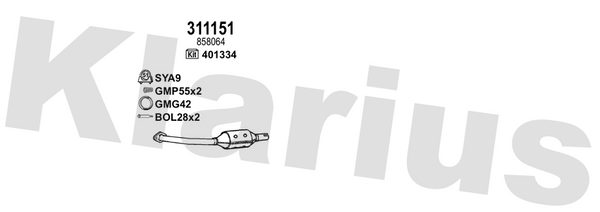 Klarius 311151 - Catalyst Type Approved  - Fits Opel Corsa 1.4i
