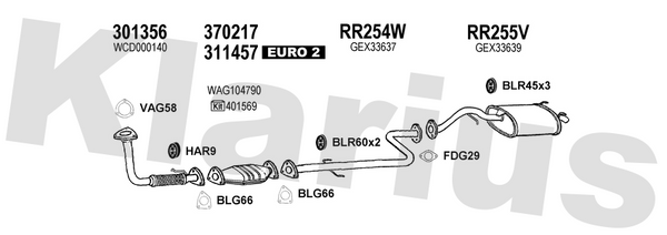 Klarius 301356 - Front Pipe For Cat  - Fits Rover 25 2.0TD