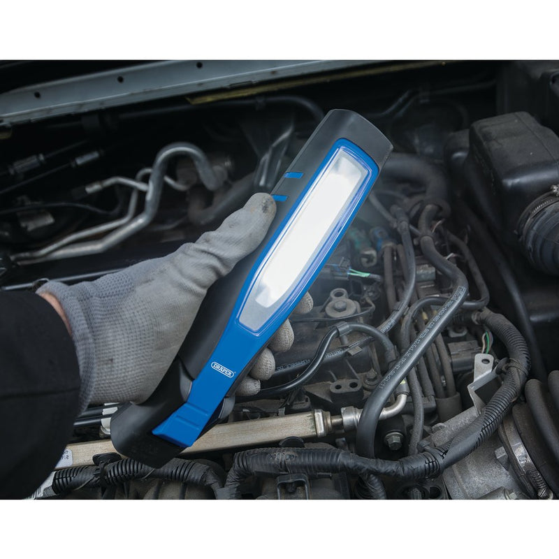 COB/SMD LED Rechargeable Inspection Lamp - 10W - 1 -000 Lumens - Blue - 1 x USB Cable - 1 x Charger