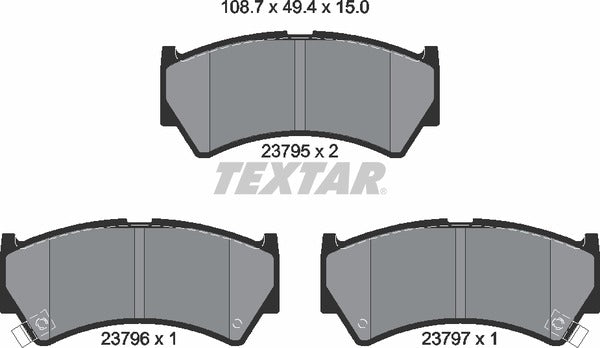 Textar Brake Pad Set - 2379501