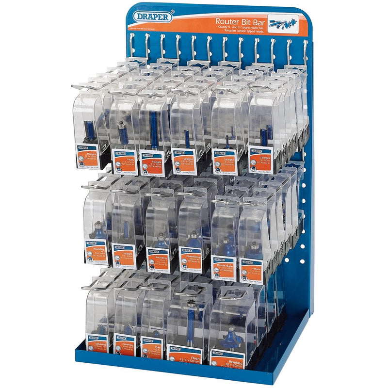 Router Bit Dispenser Complete with 98 Assorted Router Bits