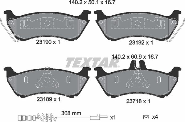 Textar Brake Pad Set - 2319002
