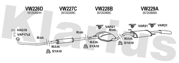 Klarius VW226D - Front Pipe  - Fits Volkswagen Passat 1.8i