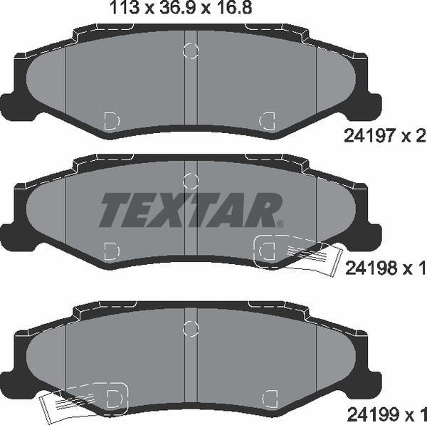 Textar Brake Pad Set - 2419701