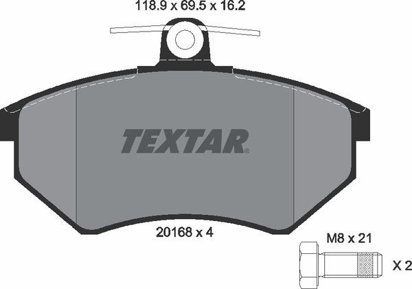 Textar Brake Pad Set - 2016801