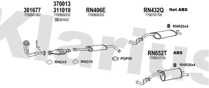 Klarius 301677 - Front Pipe For Cat  - Fits Renault Clio 1.8i