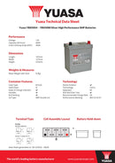Yuasa 12V 40Ah 360A Silver High Performance SMF Battery - YBX5054 - 4 Year Warranty