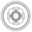 Borg & Beck Brake Drum (Single) -BBR7242