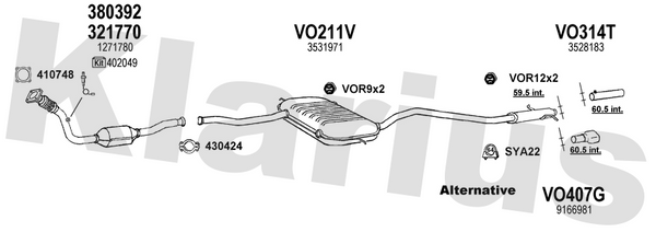 Klarius 321770 - Catalyst Type Approved Withpip  - Fits Volvo S70 2.0i,2.5i