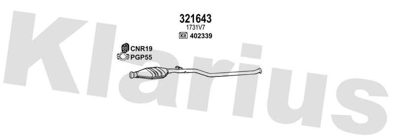 Klarius 321643 - Catalyst Type Approved Withpip  - Fits Citroen Berlingo 1.9D
