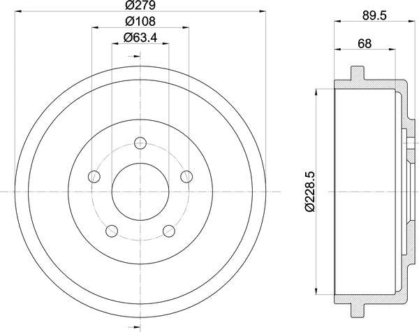 Mintex Brake Drum (Single) fits -Ford MBD260 (also fits other vehicles)