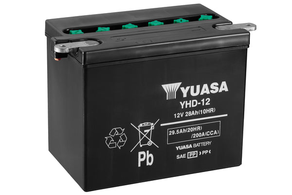 YHD-12 (DC) 12V Yuasa Conventional Motorcycle Battery