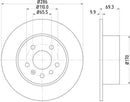 Mintex Brake Discs fits -Opel Saab Vauxhall S286:5 MDC1045 (also fits other vehicles)
