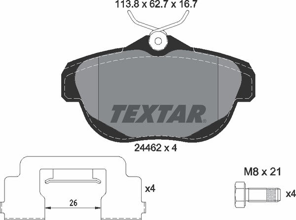 Textar Brake Pad Set - 2446201
