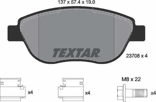 Textar Brake Pad Set - 2370803