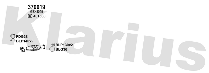 Klarius 370019 - Catalyst Non Type Approved  - Fits Honda Civic 1.4i