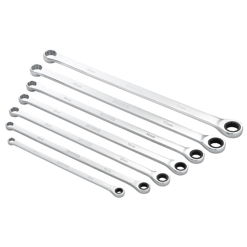 Draper 7Pc Long Ratc Ring Spanner Set - 27778