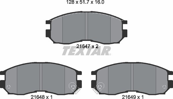 Textar Brake Pad Set - 2164701