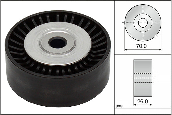 INA Deflection/Guide Pulley - V-Ribbed Belt - Part No - 532053310