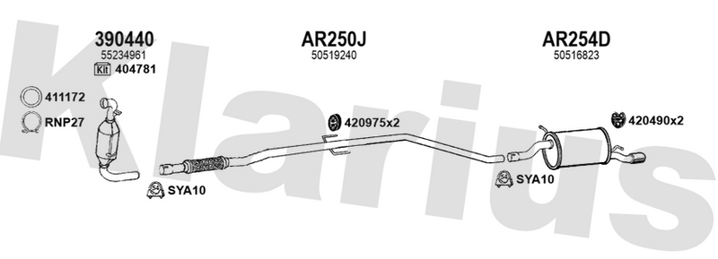 Klarius 390440 - Catalyst & Dpf Combined  - Fits Alfa Romeo Mito 1.3JTDM