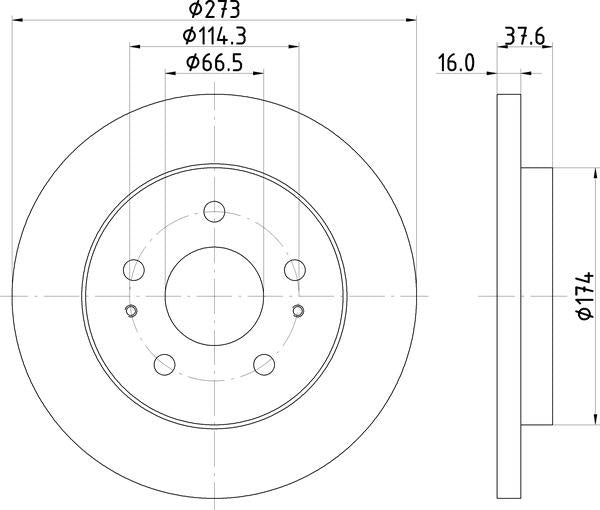 Mintex Brake Discs fits -Daihatsu S273:5 MDC1367 (also fits other vehicles)