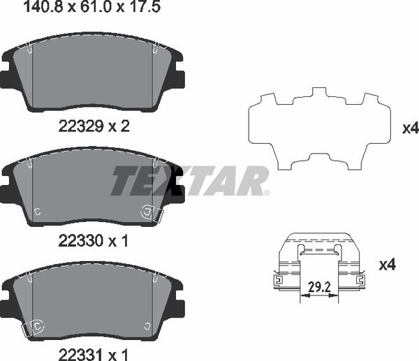 Textar Brake Pad Set - 2232901
