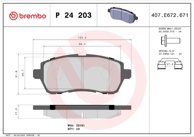 Brembo Brake Pad Set - P24203