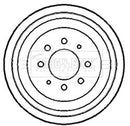 Borg & Beck Brake Drum (Single) -BBR7076