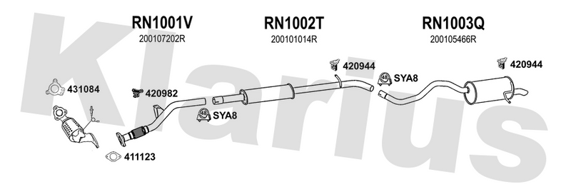 Klarius RN1001V - Front Pipe  - Fits Renault Captur 1.2TCe