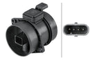 HELLA 8ET 358 095-321 Air Mass Sensor - 4-pin connector - Pipe-neck