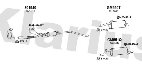 Klarius 301940 - Front Pipe For Cat  - Fits Opel Corsa 1.3CDTi