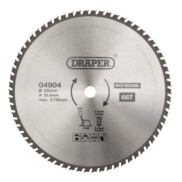 Draper Tct Saw Blade 355mm 66T Multi - 4904
