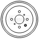 Borg & Beck Rear Brake Drum (Single) - BBR7120 fits Citroen C1 05-