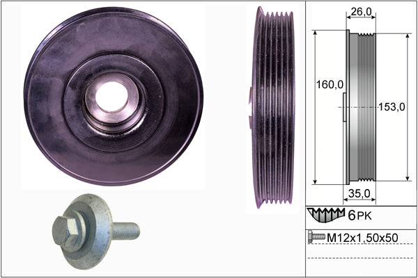 INA Belt Pulley Set Crankshaft Part No - 544007920